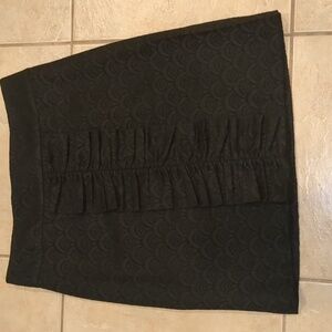 Anthropologie Leifsdottir Black Wool Blend Ruffled Skirt Size 10